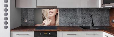 Keuken achterwand Mooie blondine