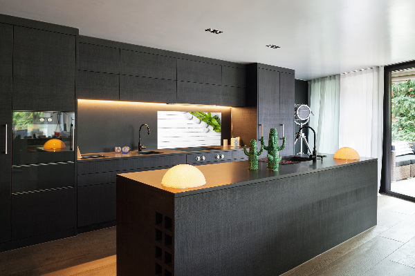 Glazen achterwand keuken Bamboe