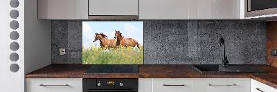 Keuken achterwand Twee paarden in galop