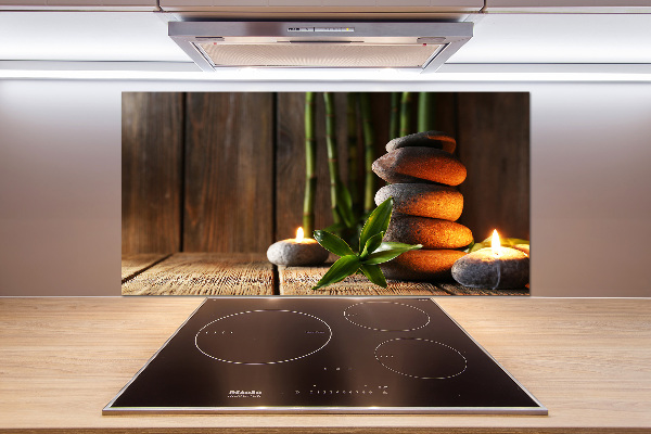 Achterwand keuken Bamboe zenstenen