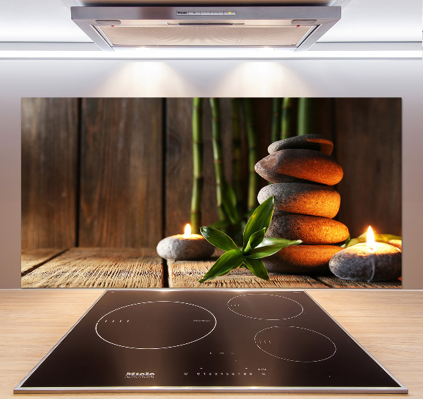 Achterwand keuken Bamboe zenstenen