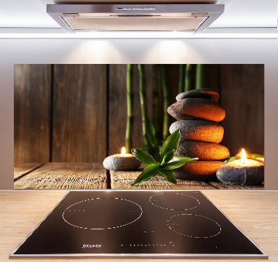 Achterwand keuken Bamboe zenstenen