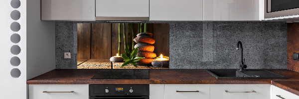 Achterwand keuken Bamboe zenstenen