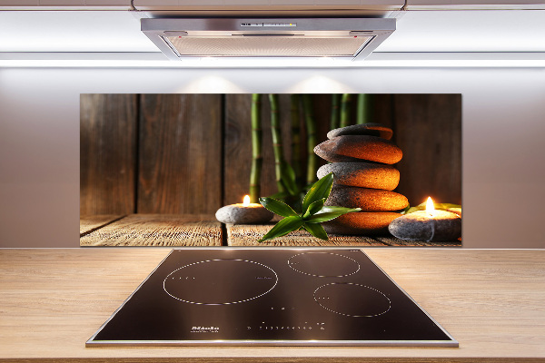 Achterwand keuken Bamboe zenstenen