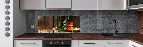Achterwand keuken Bamboe zenstenen