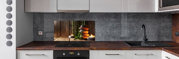 Achterwand keuken Bamboe zenstenen