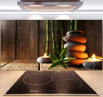 Achterwand keuken Bamboe zenstenen