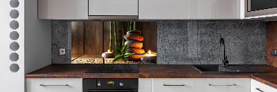 Achterwand keuken Bamboe zenstenen