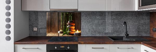 Achterwand keuken Bamboe zenstenen