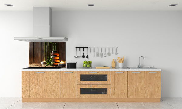 Achterwand keuken Bamboe zenstenen