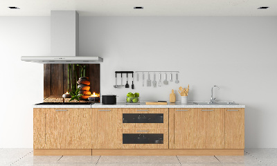 Achterwand keuken Bamboe zenstenen