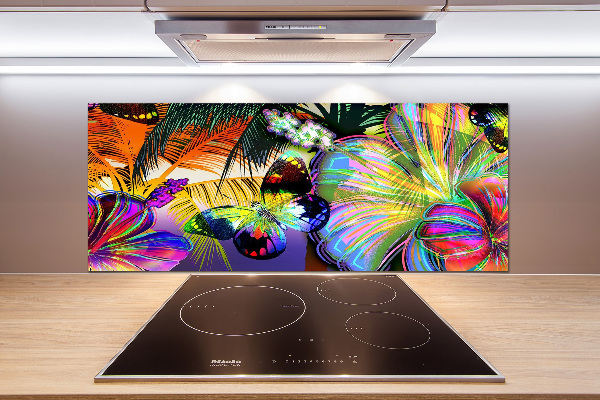 Panel do kuchni Kwiaty i motyl