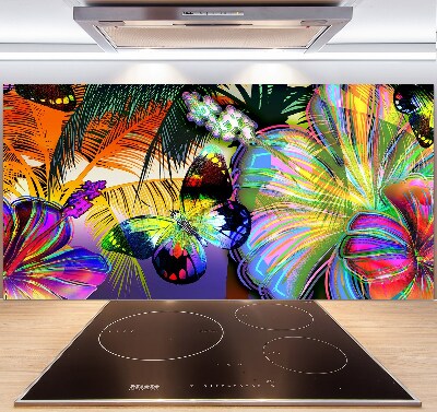 Panel do kuchni Kwiaty i motyl