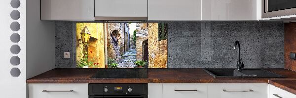 Achterwand keuken Een charmante straat