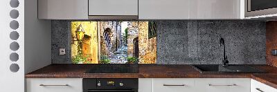 Achterwand keuken Een charmante straat