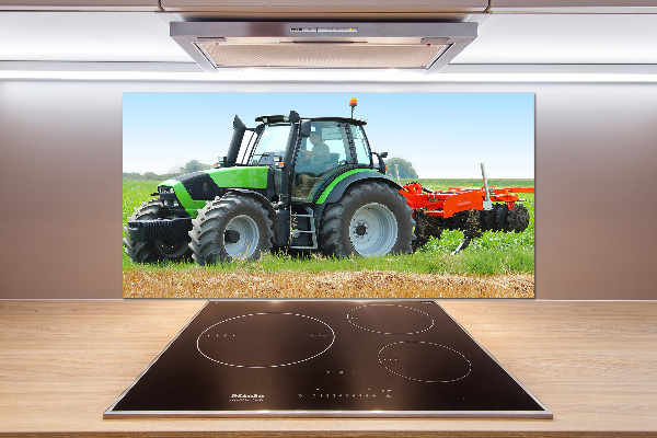 Spatscherm keuken Tractor op het veld