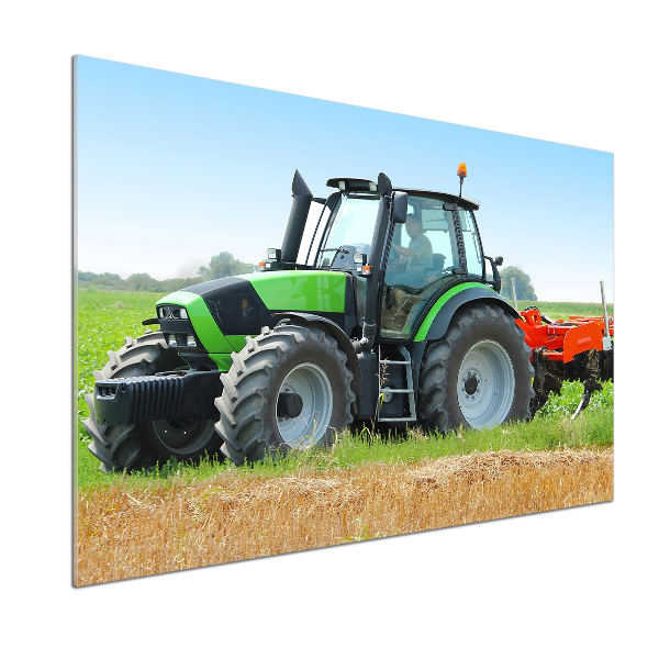 Spatscherm keuken Tractor op het veld