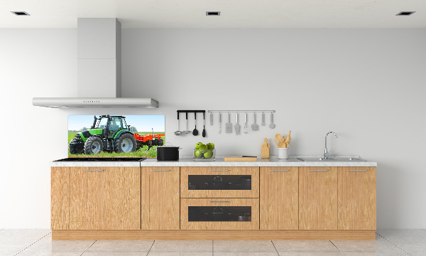 Spatscherm keuken Tractor op het veld
