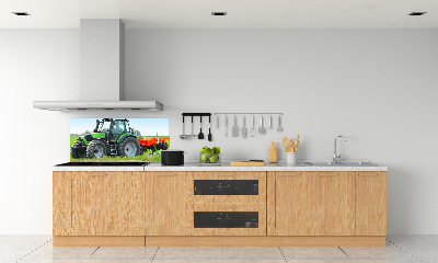 Spatscherm keuken Tractor op het veld