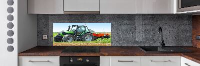 Spatscherm keuken Tractor op het veld