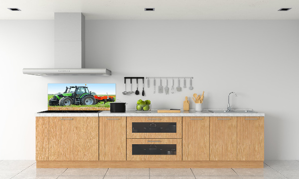Spatscherm keuken Tractor op het veld