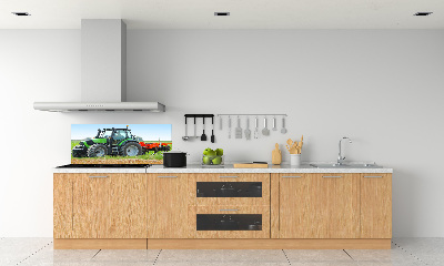 Spatscherm keuken Tractor op het veld