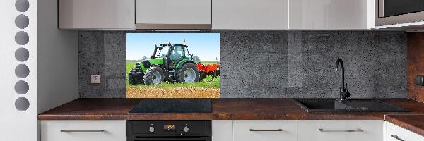 Spatscherm keuken Tractor op het veld