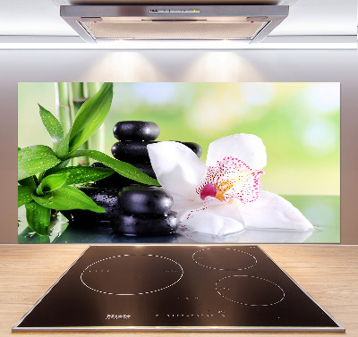 Glazen achterwand keuken Orchidee