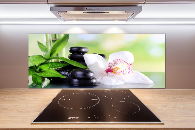 Glazen achterwand keuken Orchidee