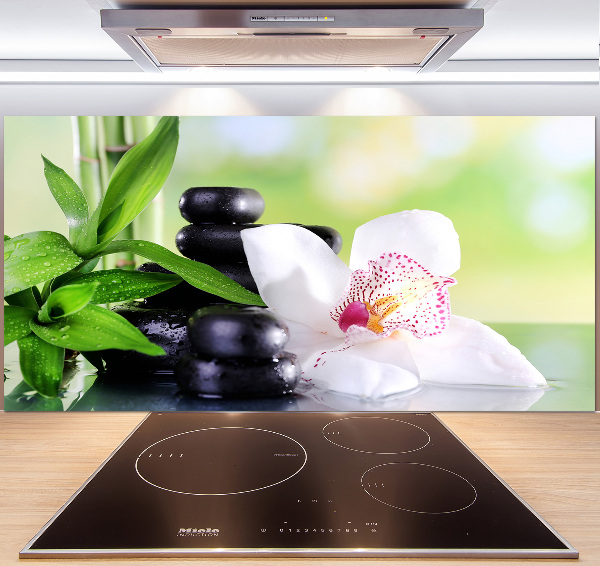 Glazen achterwand keuken Orchidee