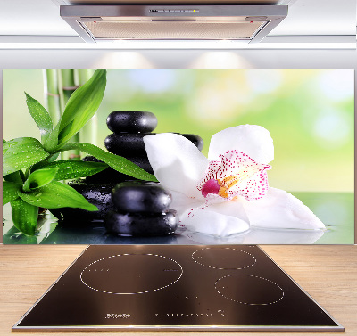 Glazen achterwand keuken Orchidee