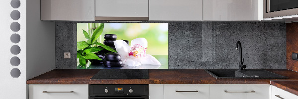 Glazen achterwand keuken Orchidee