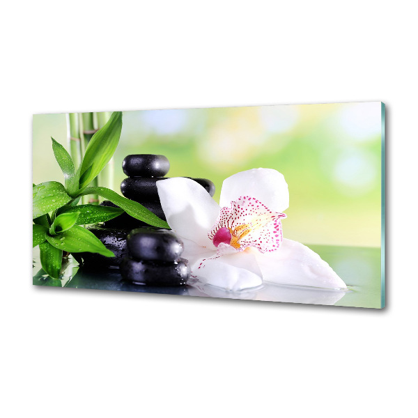 Glazen achterwand keuken Orchidee