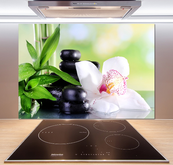 Glazen achterwand keuken Orchidee