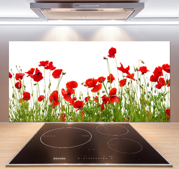 Achterwand keuken Klaprozen