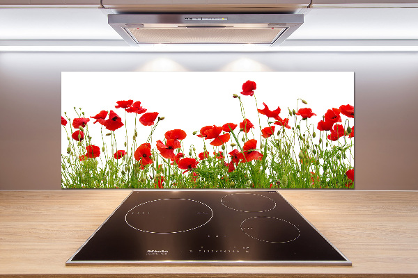 Achterwand keuken Klaprozen