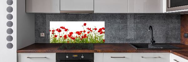 Achterwand keuken Klaprozen