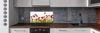 Achterwand keuken Klaprozen