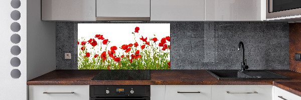 Achterwand keuken Klaprozen