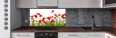 Achterwand keuken Klaprozen