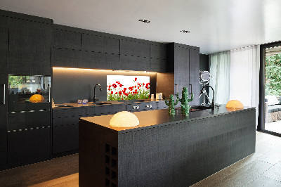 Achterwand keuken Klaprozen