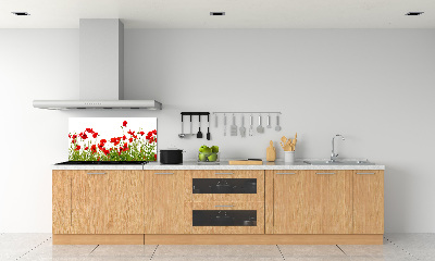 Achterwand keuken Klaprozen