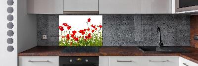 Achterwand keuken Klaprozen