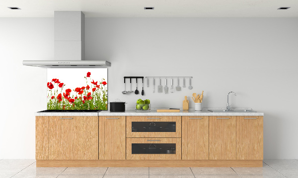 Achterwand keuken Klaprozen