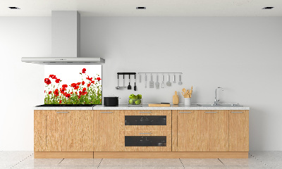 Achterwand keuken Klaprozen