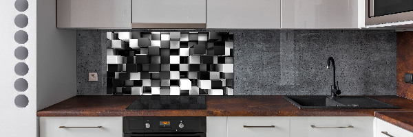 Spatplaat keuken Kubusabstractie