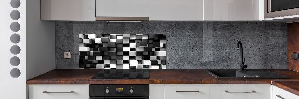 Spatplaat keuken Kubusabstractie