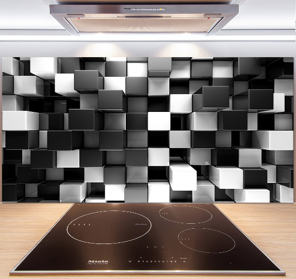 Spatplaat keuken Kubusabstractie