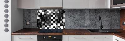 Spatplaat keuken Kubusabstractie