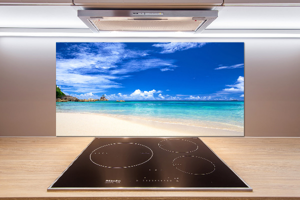Spatscherm keuken Tropisch strand